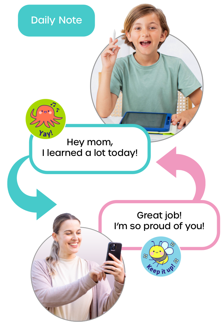 Daily Note: Hey mom, I Learned a lot today! Great job! I'm so proud of you!